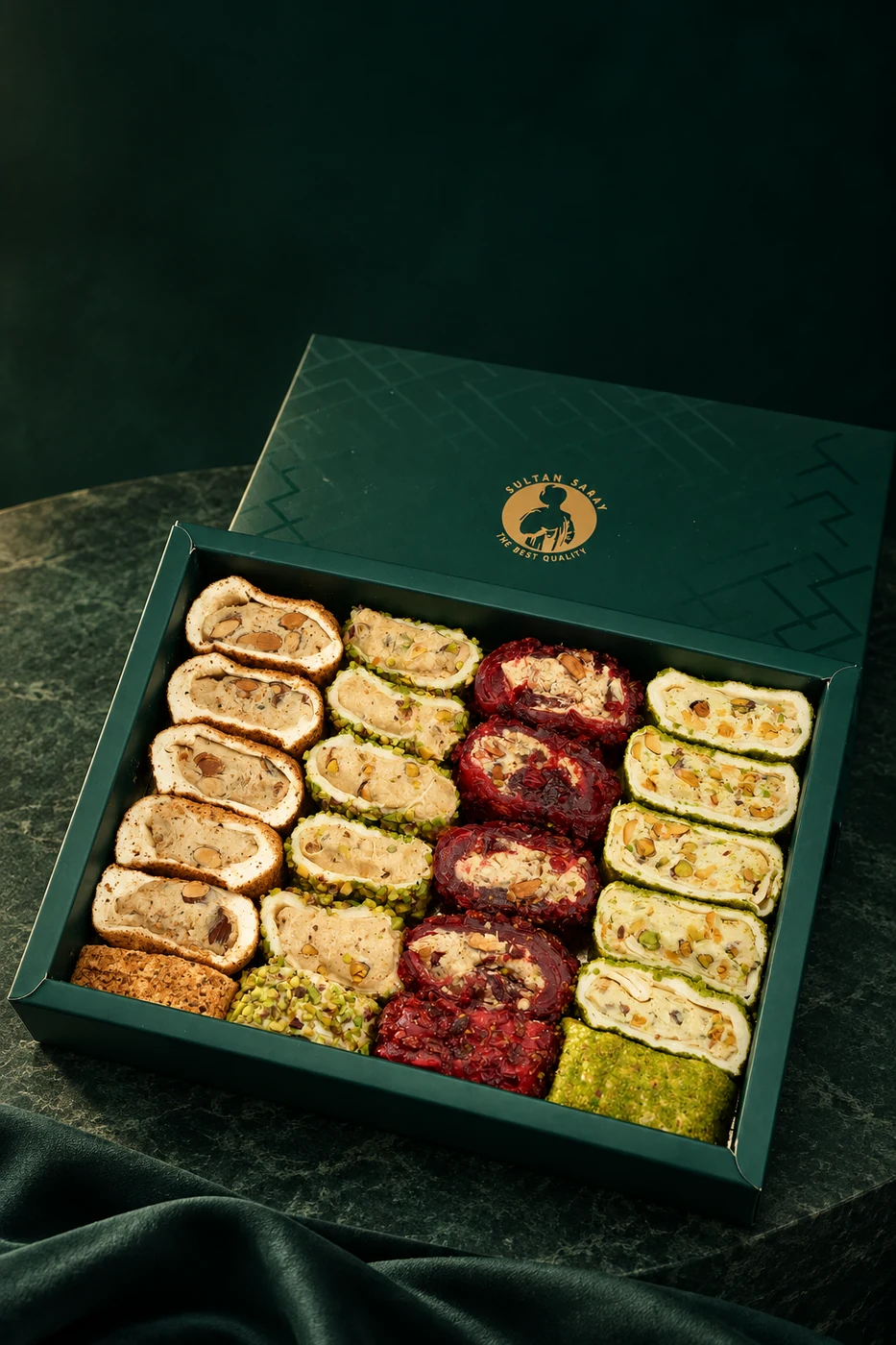 Sultan Saray assorted lokum in its signature green box